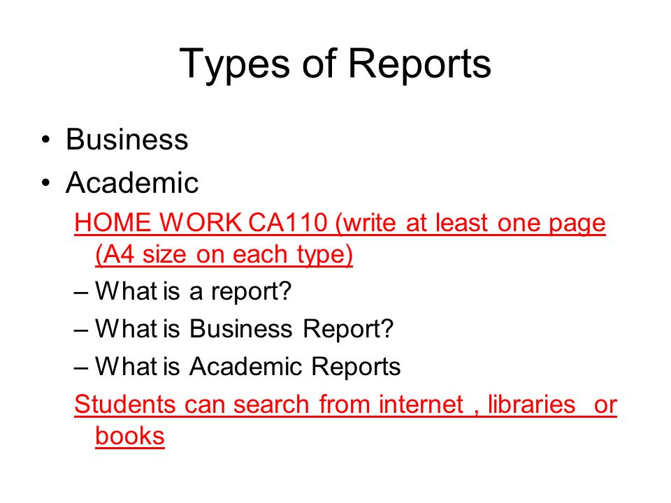 Types of business reports in business communication